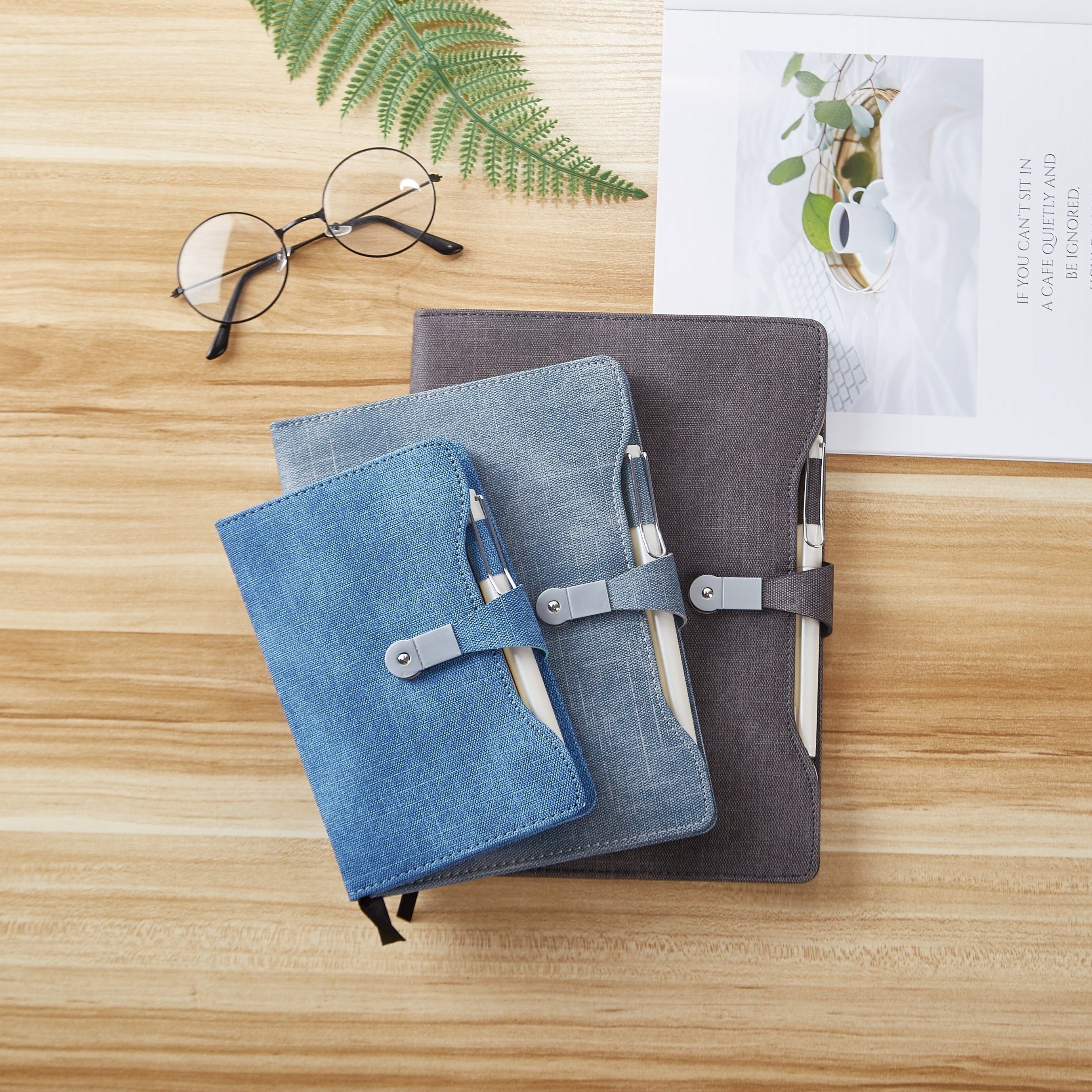 Magnetic Buckle Business Leather Notebook