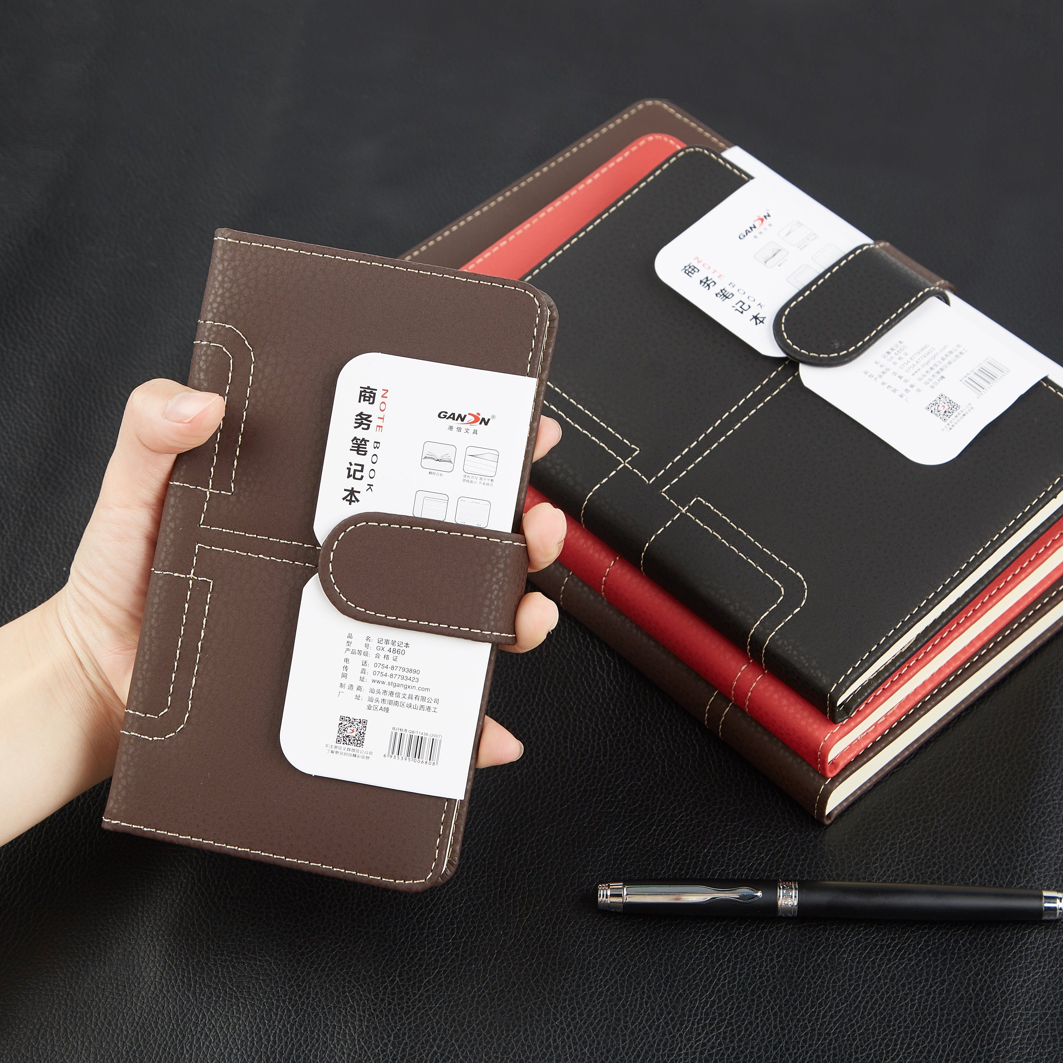 Chinoiserie business Leather Notebook